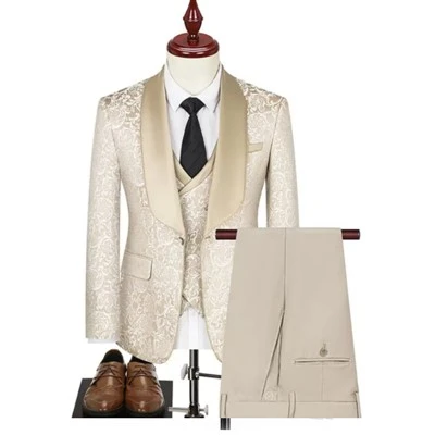 Žakárový šál Lapel 2-dielny oblek